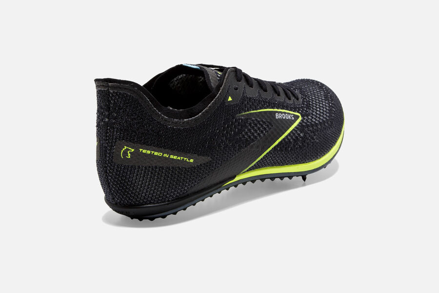 Brooks Elmn8 V8 Spikes Loopschoenen Heren - Zwart/Groen - 970485NZK